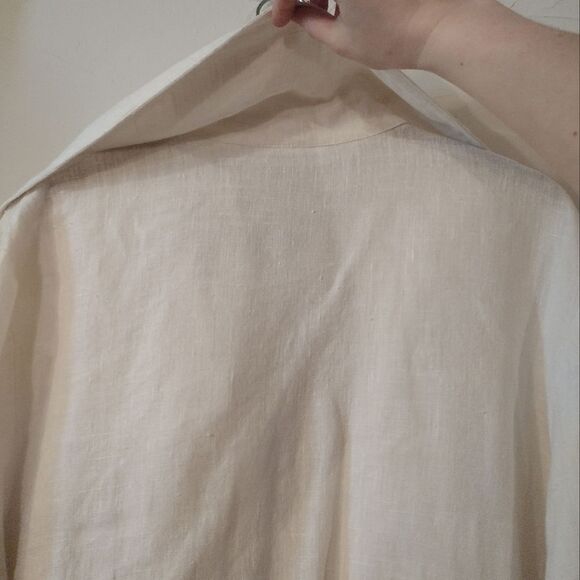 Bryn Walker Women's Size Small Oversized White Linen Button up Blouse Top - Picture 8 of 12